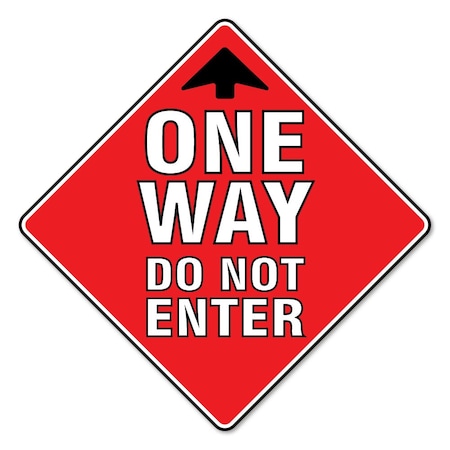 Signmission One Way Do Not Enter Non-Slip Floor Graphic, 11in Vinyl, 12PK, 11 in L, 11 in H, FD-X-11-12PK-99978 FD-X-11-12PK-99978